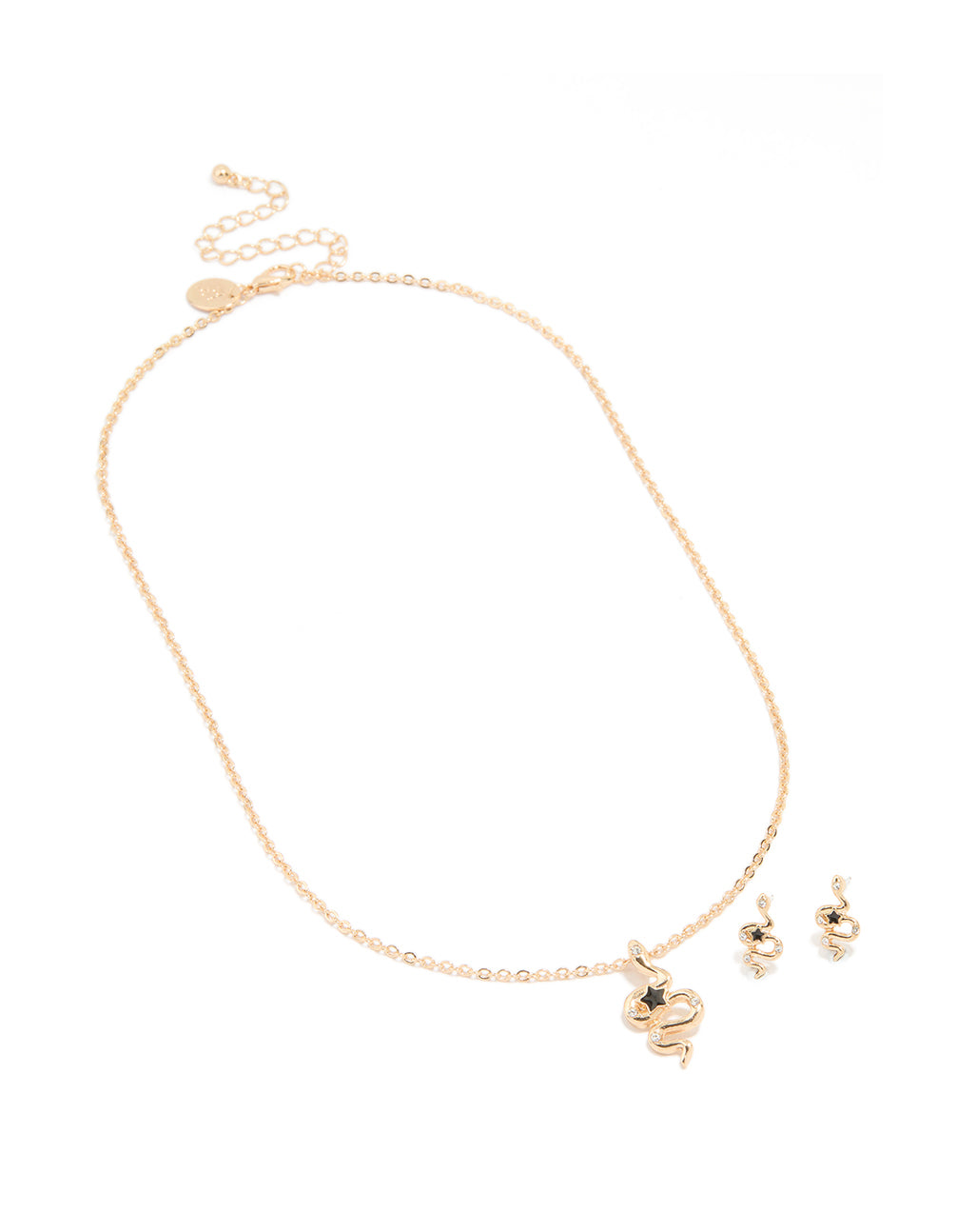 Gold Snake Necklace & Earrings Set