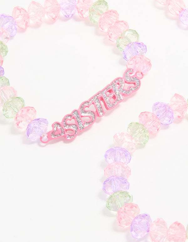 Kids Beaded Sister Stretch Bracelets 4-Pack