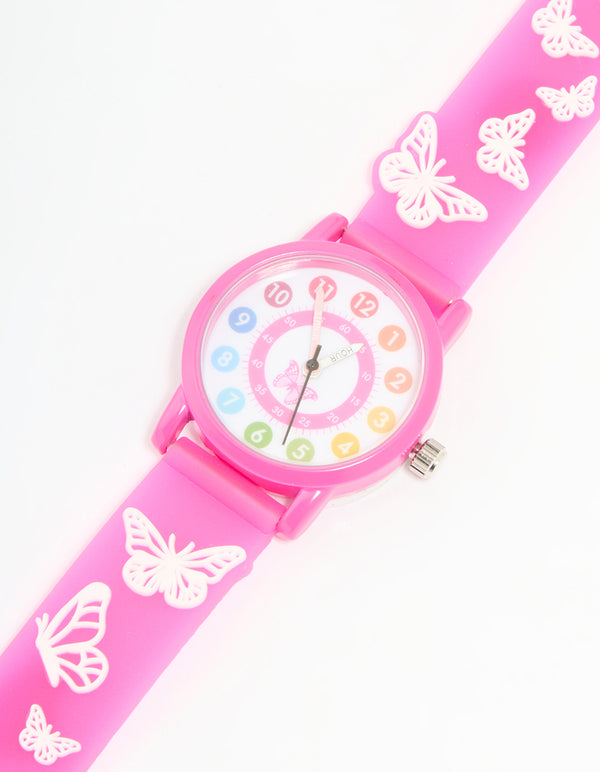 Kids Pink Butterfly Watch