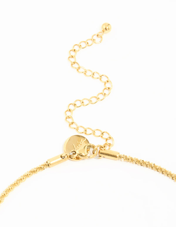 Waterproof Gold Plated Stainless Steel Twisted Short Chain Necklace