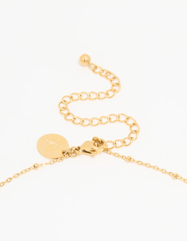 Waterproof Gold Plated Stainless Steel Pearl & Starfish Dainty Necklace