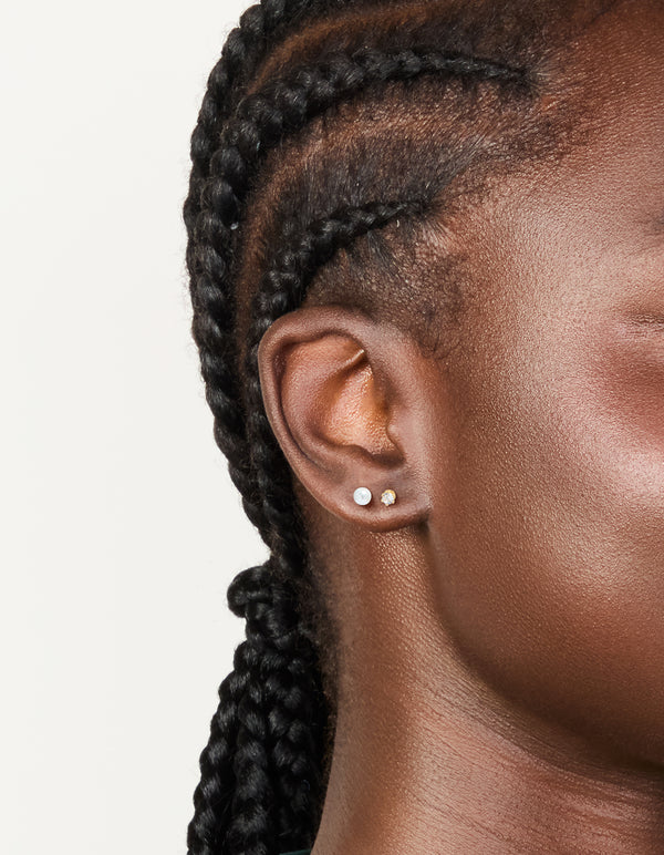 Gold Plated Cubic Zirconia & Pearl Stud Earrings 2-Pack