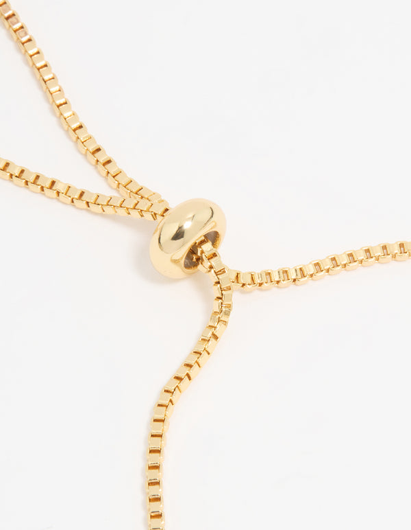 Gold Plated Cubic Zirconia Vine Toggle Bracelet