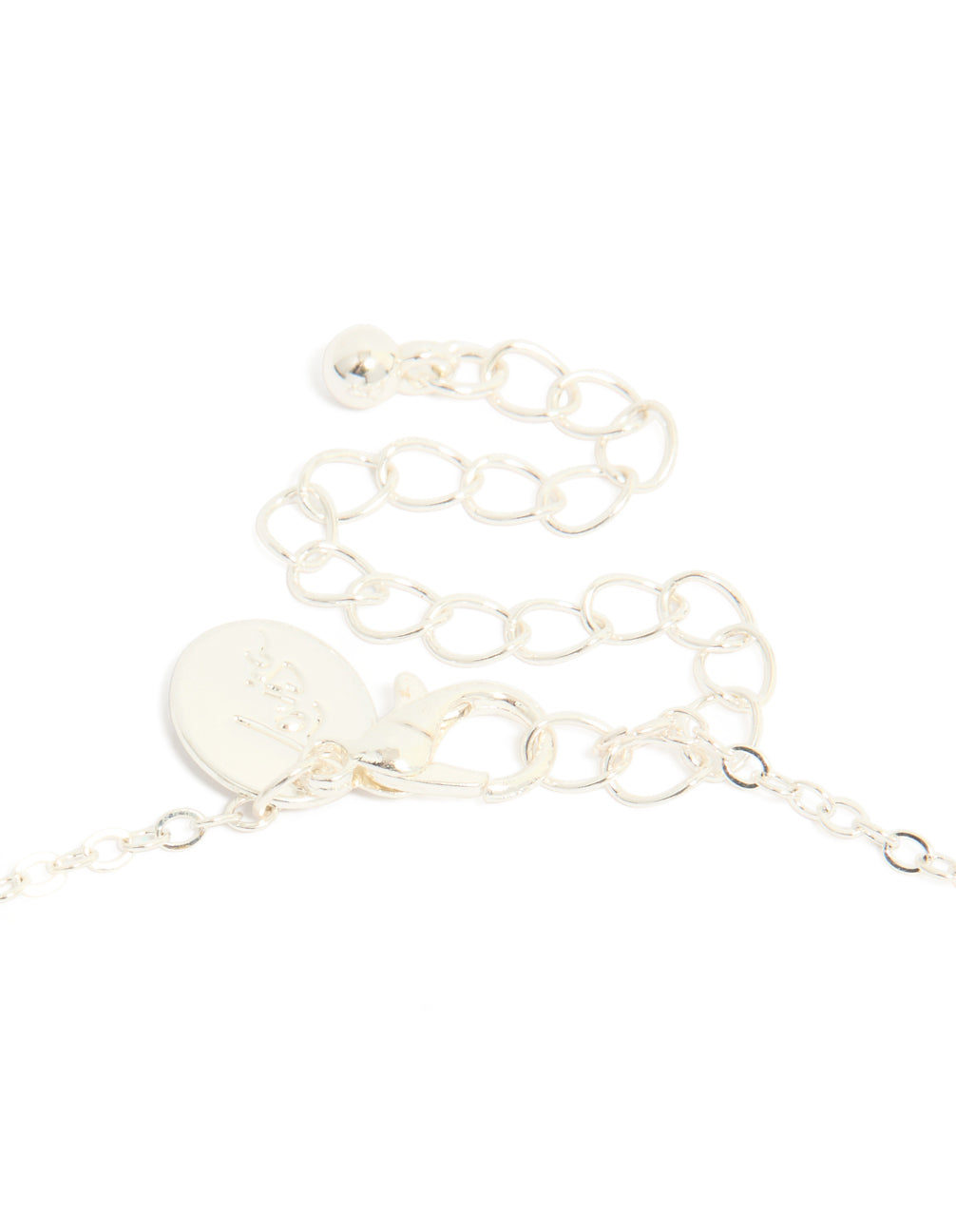 Silver Diamante Open Linked Circle Pendant Necklace