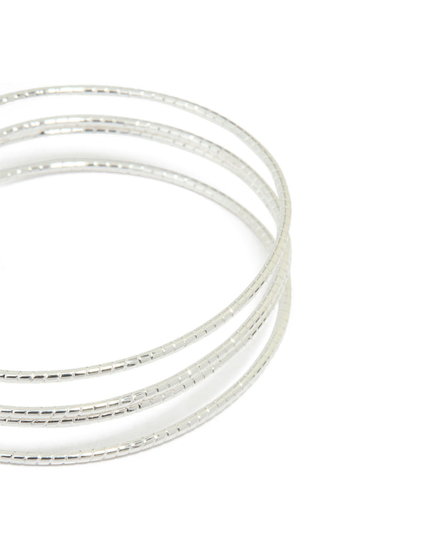 Silver Wire Textured Wire Wrist Cuff