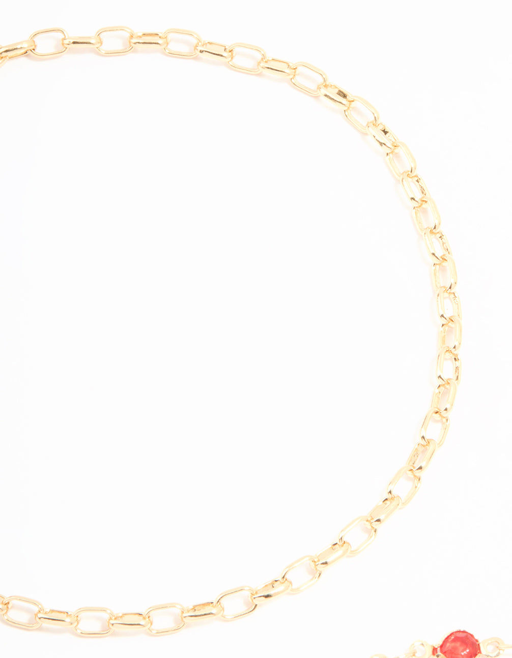 Gold Rainbow Stone & Chain Anklets 3-Pack