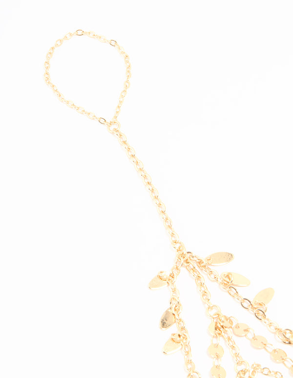 Gold Disc Layered Hand Chain