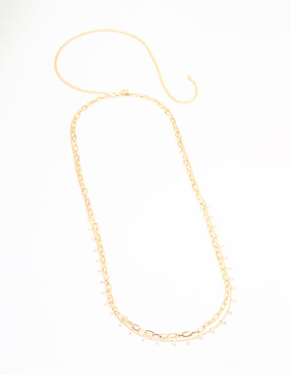 Gold Pearl & Chunky Chain Waist Chain