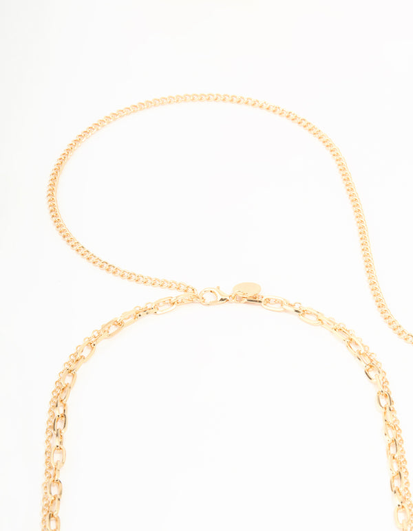 Gold Pearl & Chunky Chain Waist Chain