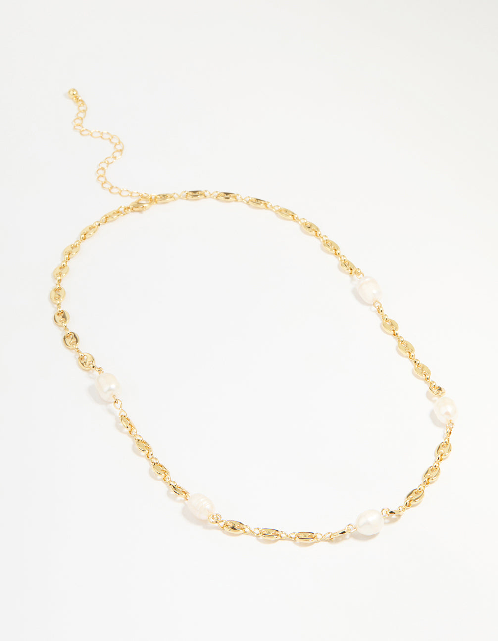 Gold Plated Freshwater Pearl Mariner Necklace