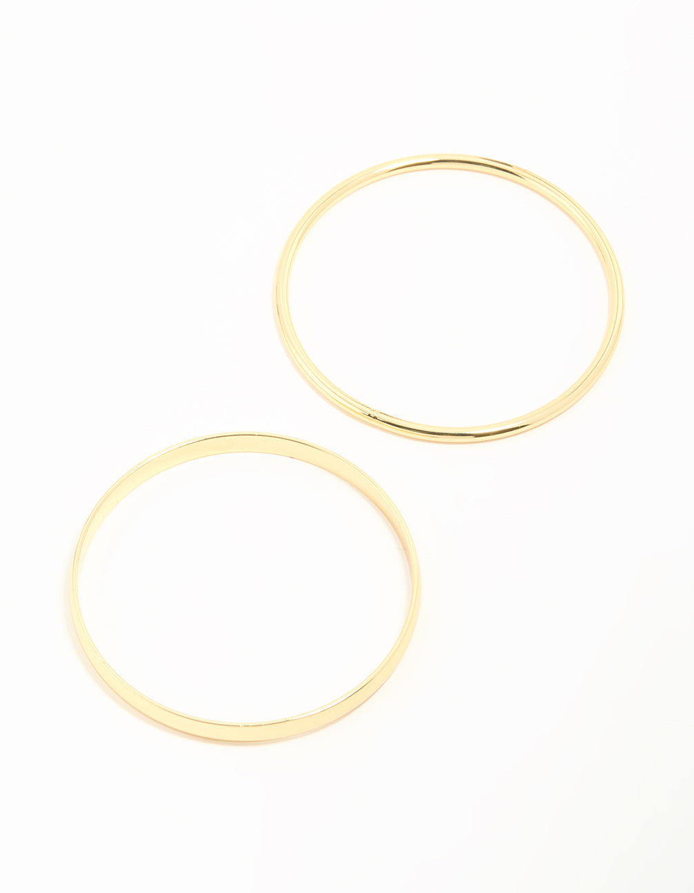 Gold Plated Smooth Bangles 2-Pack