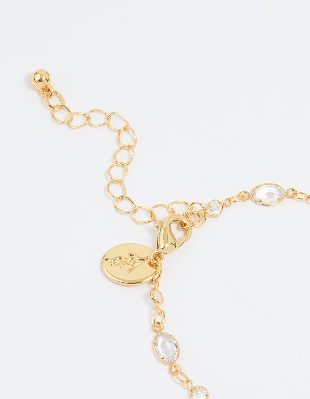 Gold Plated Cubic Zirconia Oval & Round Bracelet