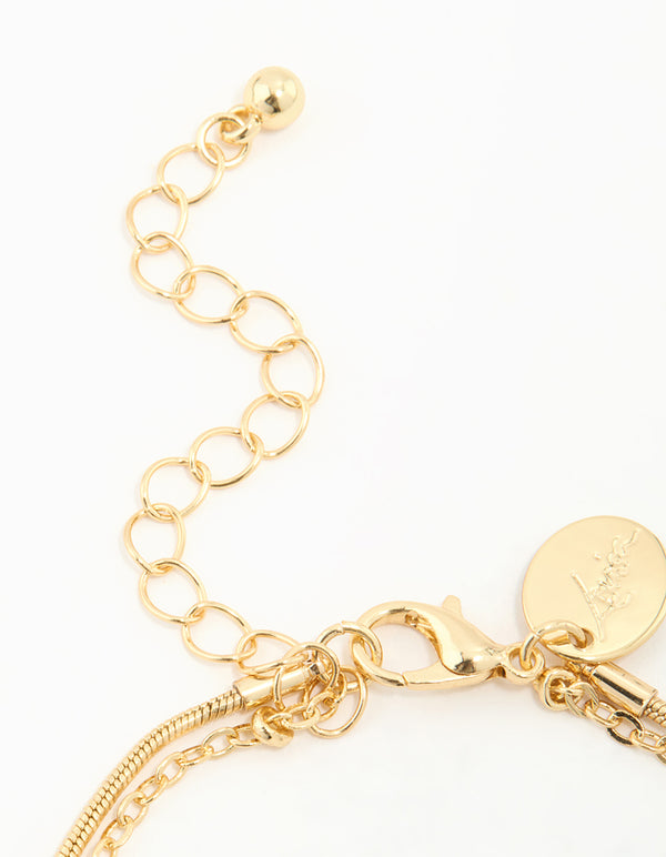 Gold Plated Ball Layered Bracelet