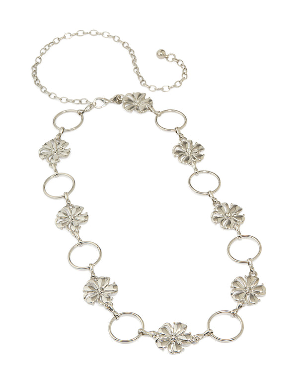 Silver Circle & Flower Belt