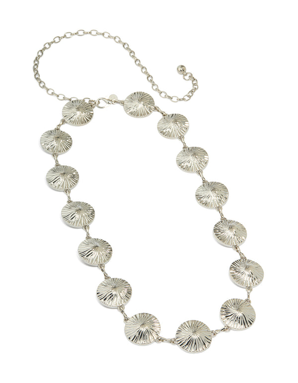 Silver Ridged Disc Belt