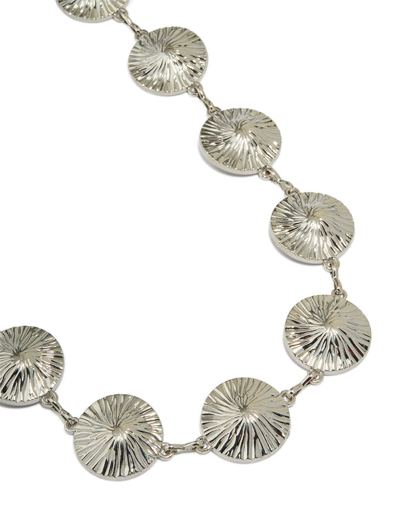 Silver Ridged Disc Belt