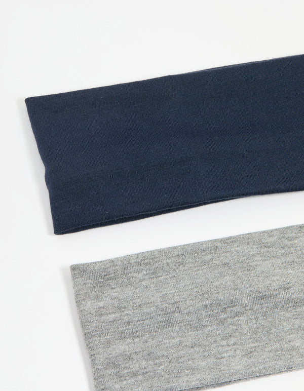Navy & Grey Fabric Stretch Headbands 2-Pack
