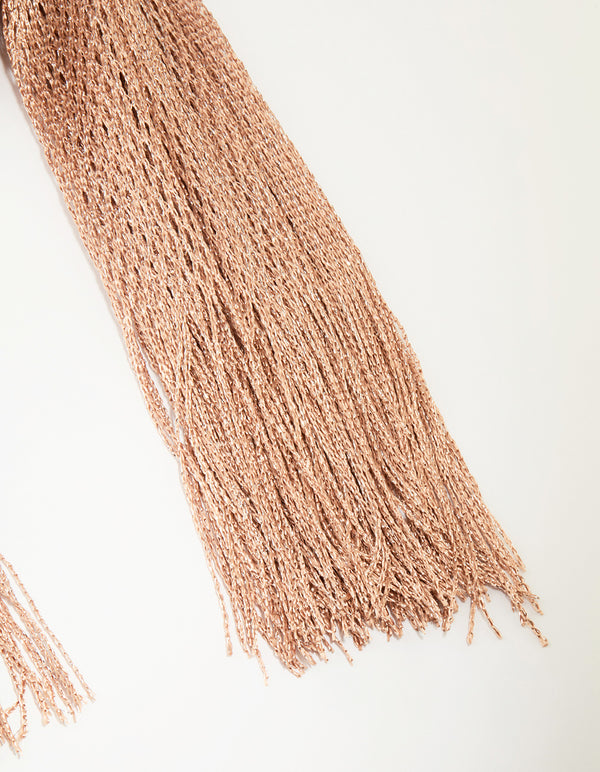 Rose Glitter Fabric Draped Scarf