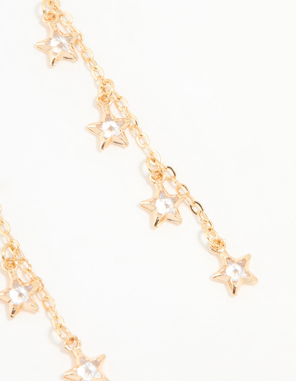 Gold Cubic Zirconia Falling Star Drop Earrings