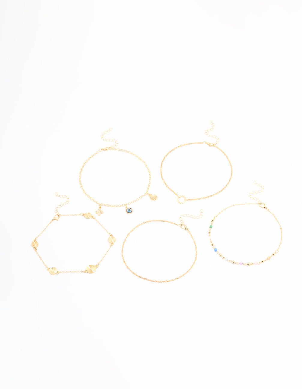Gold Celestial Charm Choker Necklaces 5-Pack