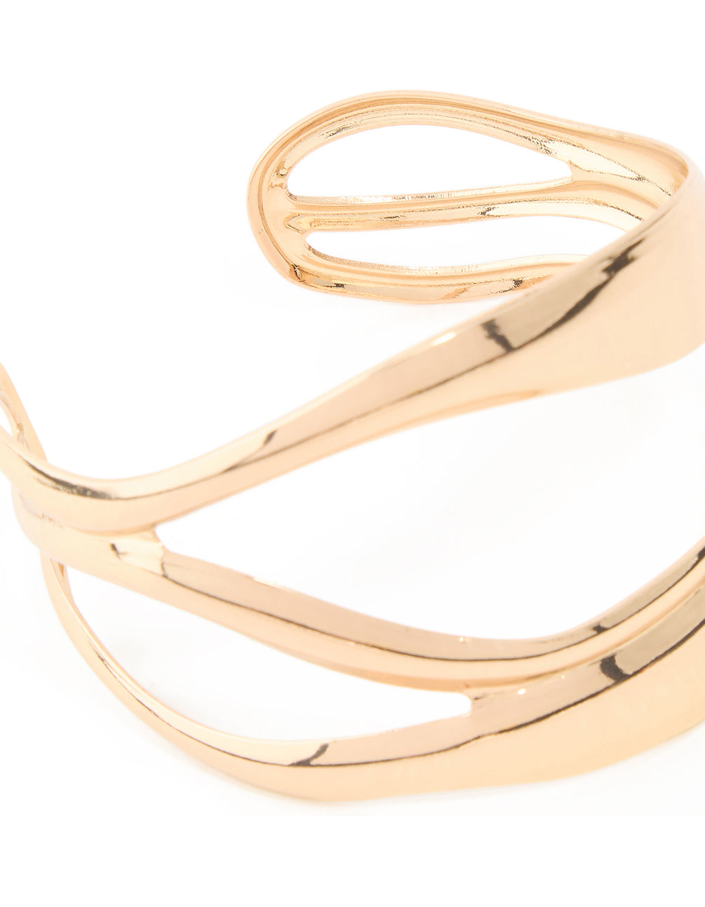 Gold Abstract Waves Wrist Cuff