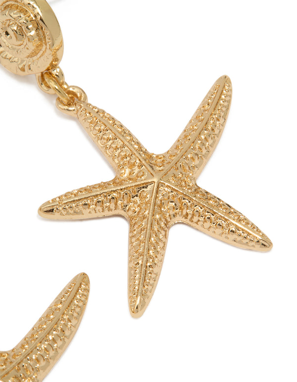 Gold Starfish Earrings