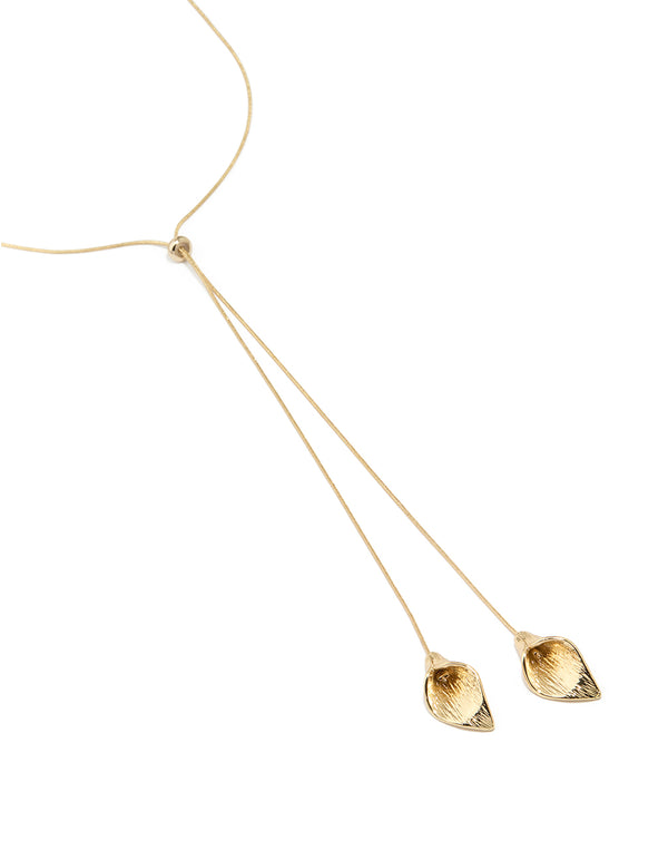 Gold Long Tulip Necklace