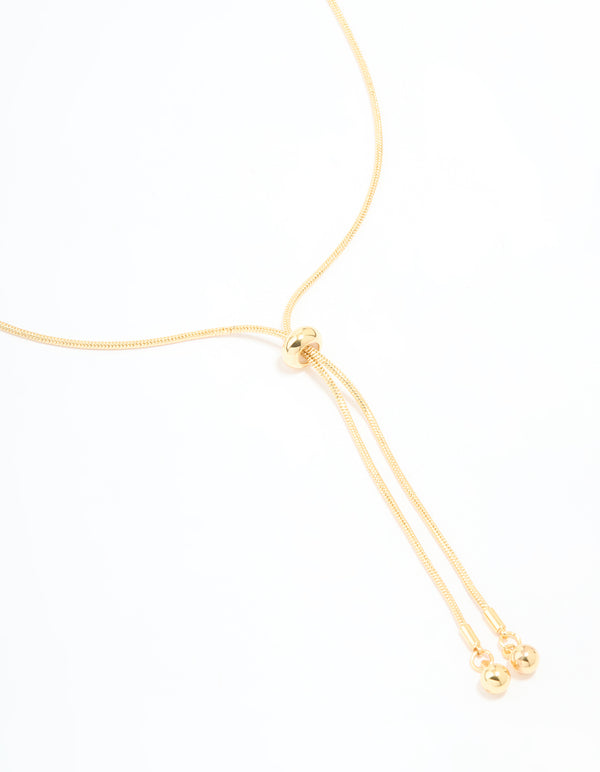 Gold Plated Adjustable Toggle Y-Necklace