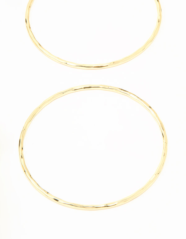 Gold Plated Textured Bangles 5-Pack