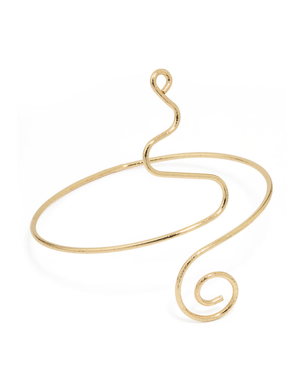 Gold Plated Spiral Arm Cuff