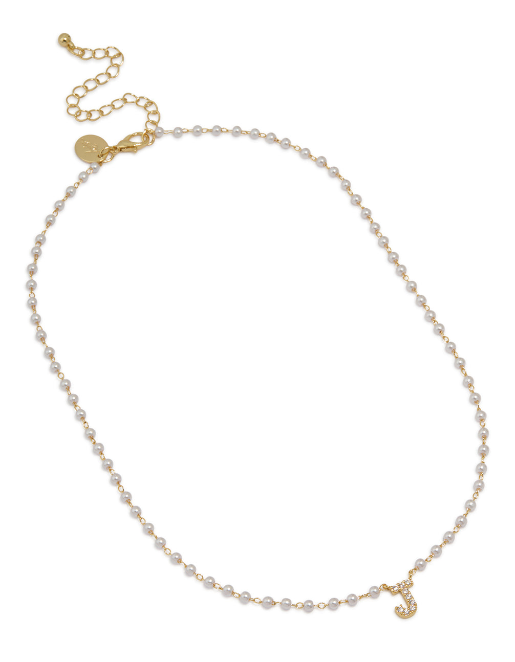 Gold Plated Pearl Letter J Necklace