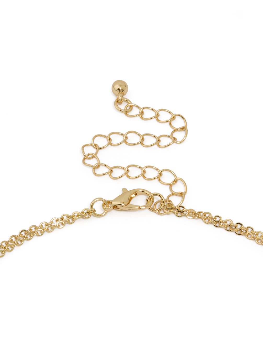 Gold Plated Cubic Zirconia Bezel Letter K Layered Necklace