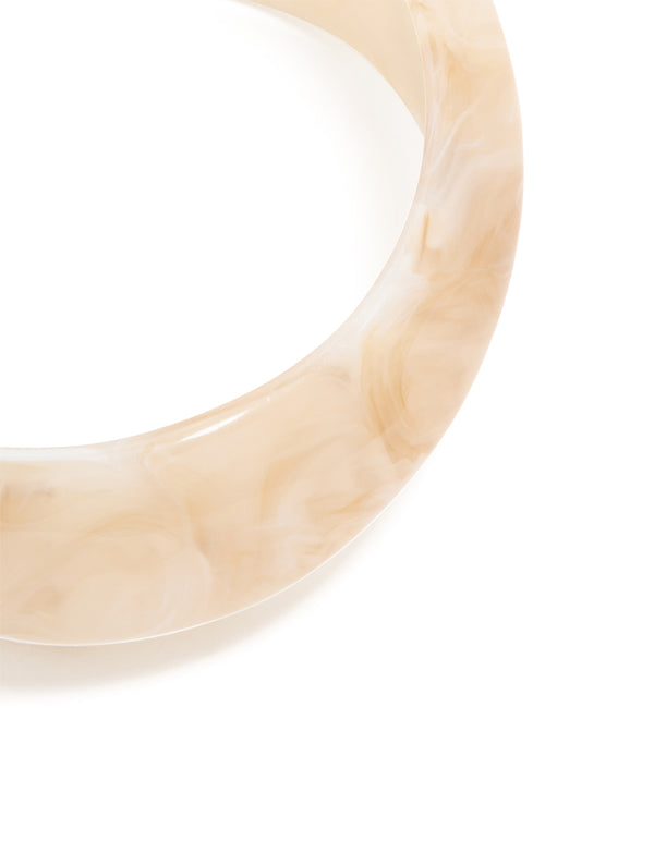 White Acrylic Marble Thick Bangle