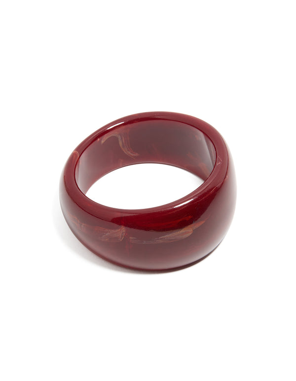 Red Acrylic Thick Front Bangle
