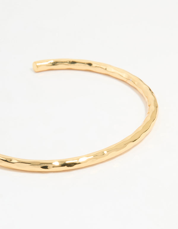 Gold Molten Open Wrist Cuff