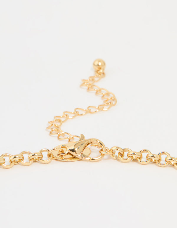 Gold Plated Vintage Cross Y-Necklace