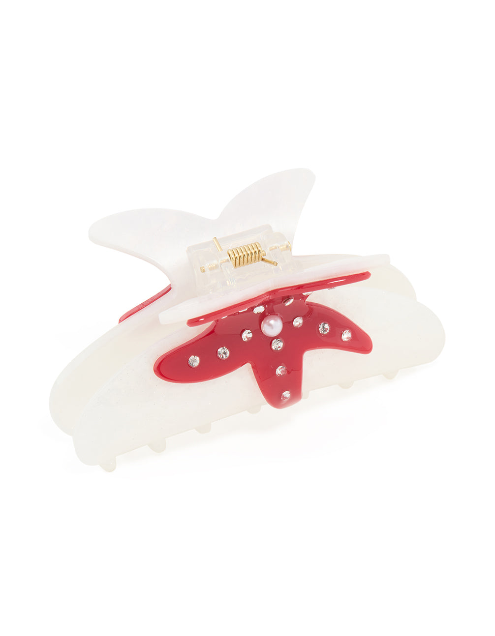 Pink Starfish Curved Claw Clip