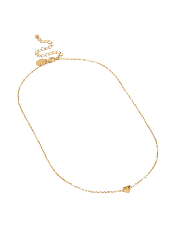 Waterproof Gold Plated Stainless Steel Mini Heart Letter J Necklace