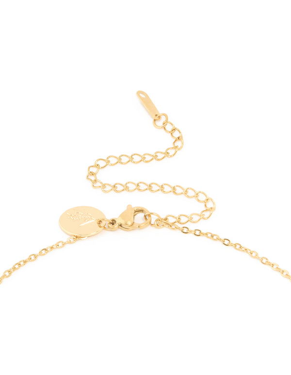 Waterproof Gold Stainless Steel Cubic Zirconia Mini Pavé Letter K Necklace