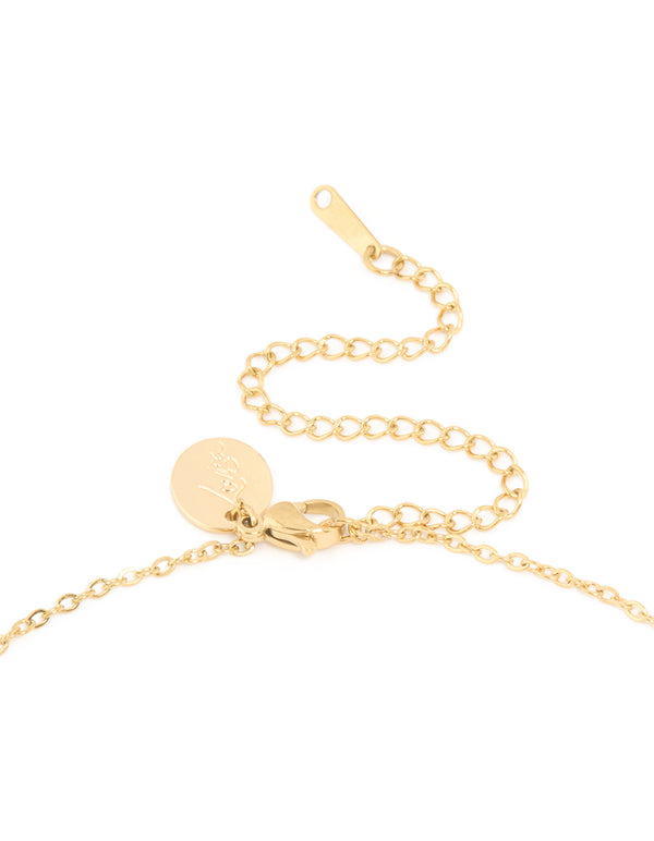 Waterproof Gold Plated Stainless Steel Cubic Zirconia Mini Pavé Letter L Necklace