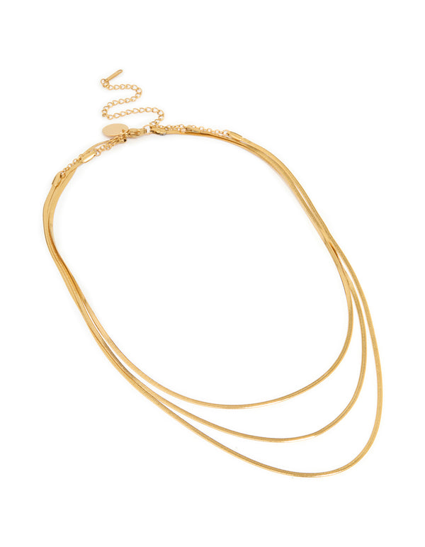 Waterproof Gold Plated Stainless Steel Snake Chain Necklace