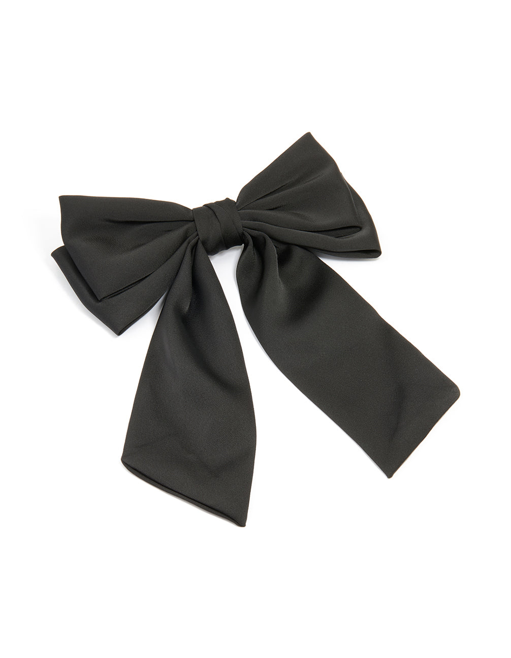 Black Fabric Medium Basic Bow Clip