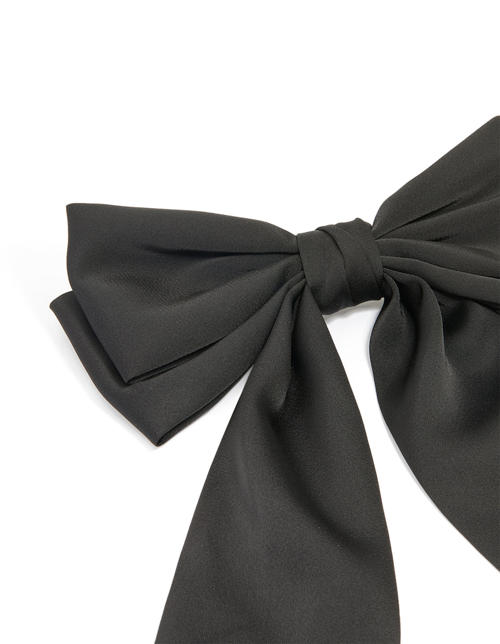 Black Fabric Medium Basic Bow Clip