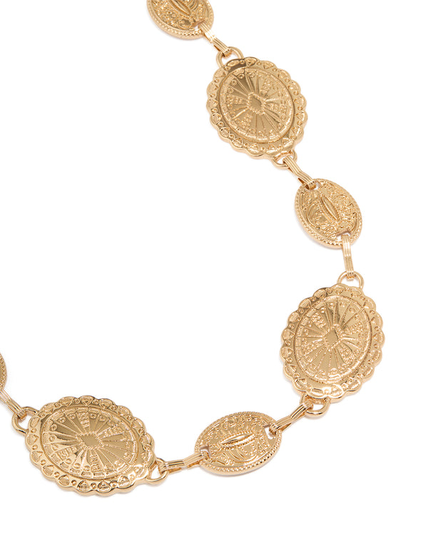 Gold Western Oval Belt