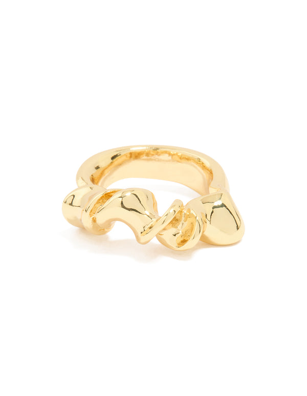 Gold Plated Swirl Twist Ring