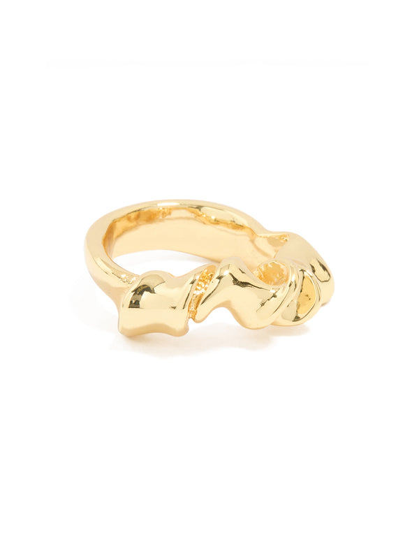 Gold Plated Swirl Twist Ring