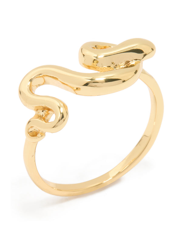 Gold Plated Swirl Loop Ring