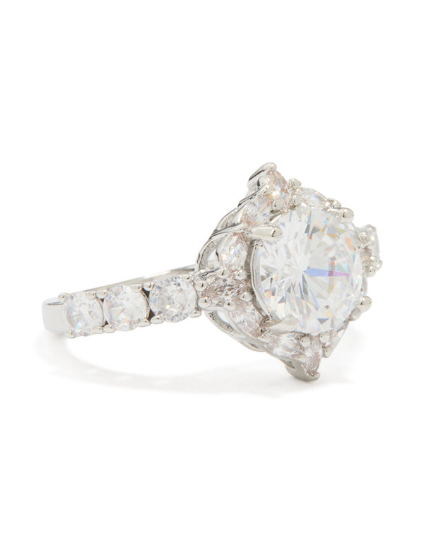 Silver Cubic Zirconia Circle Thin Ring