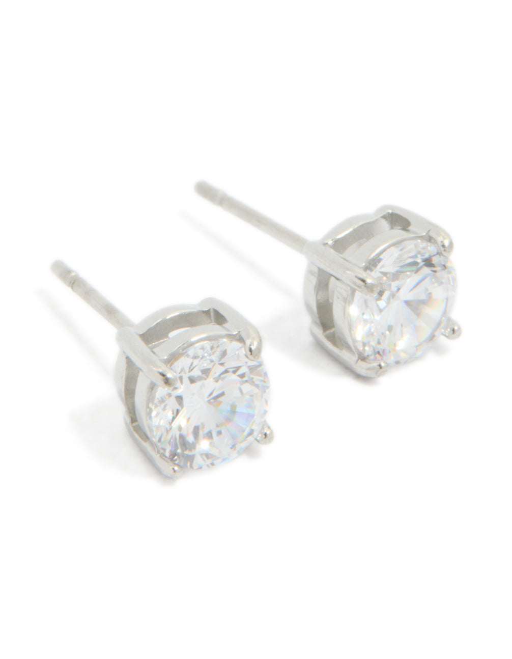 Stainless Steel 6mm Prism Stud Earrings