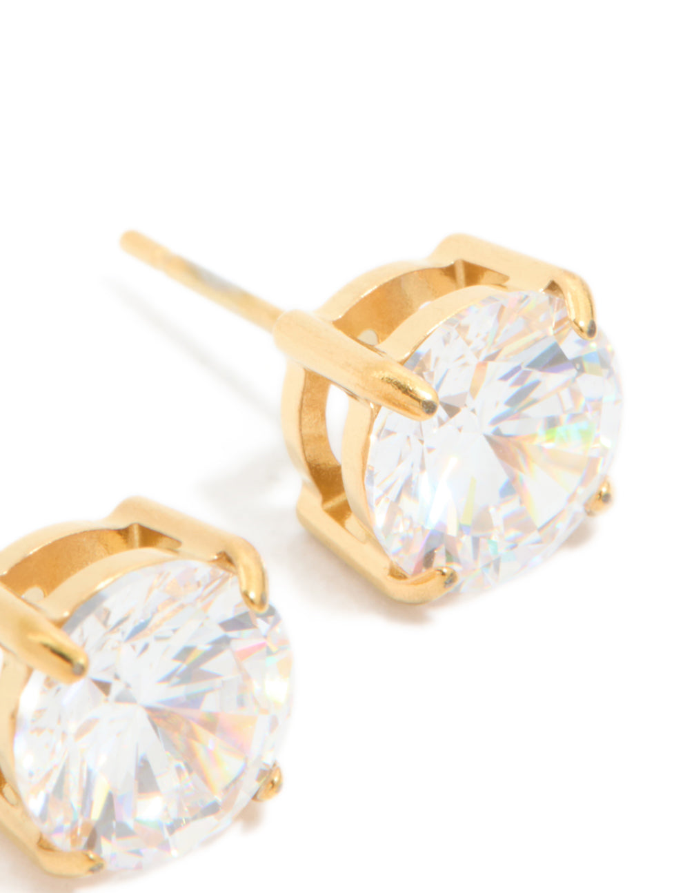 Gold Plated Surgical Steel 8mm Prism Stud Earrings